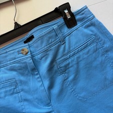 Talbots Womens Cropped Wide Leg Pants Size 6 Blue Casual Chino