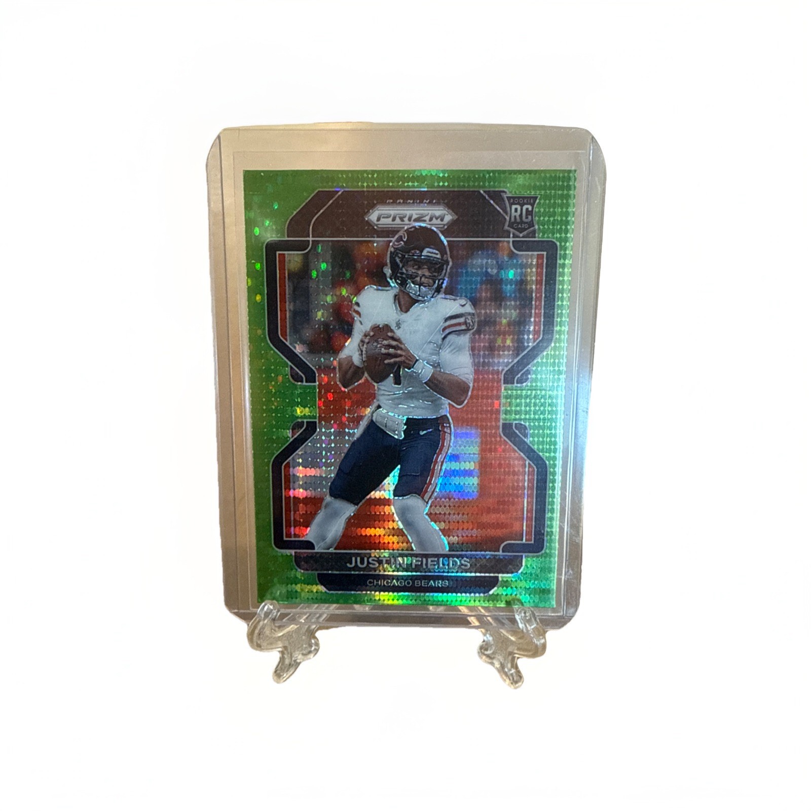 2021 Panini Prizm - Rookie Justin Fields #334 Neon Green Pulsar Prizm (RC)