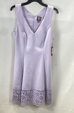 Vince Camuto Women's Lavender A-Line Dress Laser Cut Hem NWT Size 10