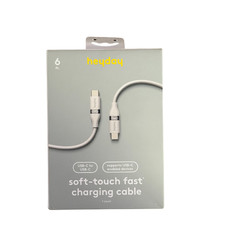 6ft heyday soft touch-fast charging cable Usb-C to Usb-C Gray