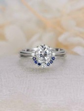 Art Deco Vintage 2.90 Ct White Diamond Engagement Ring Set 925 Sterling Silver