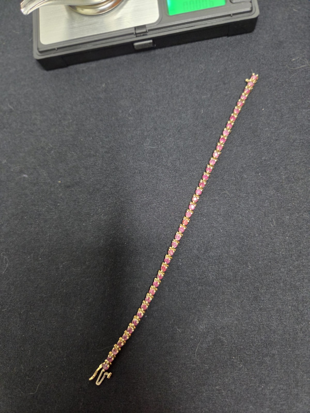 Solid 14k Yellow Gold Stunning Ruby Bracelet - image 1