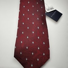Burberry Burgundy Silk Diamond Pattern Tie with Tag Mens Accessories