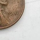 1941 P Wheat Cent Weak 4 Struck Through Date Mint Error VF Penny Over Polished