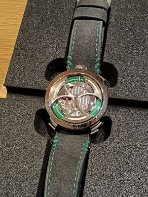 M.A.D Edition M.A.D.1S Automatic 45mm Steel Skeleton Dial Leather Strap Box