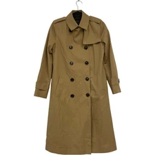 Massimo Dutti Womens Trench Coat Small S Brown Tan double breasted 6716/813 NWD