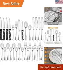 24-Piece Cutlery Set for 4 – Rust Resistant & Mirror Polished Finish
