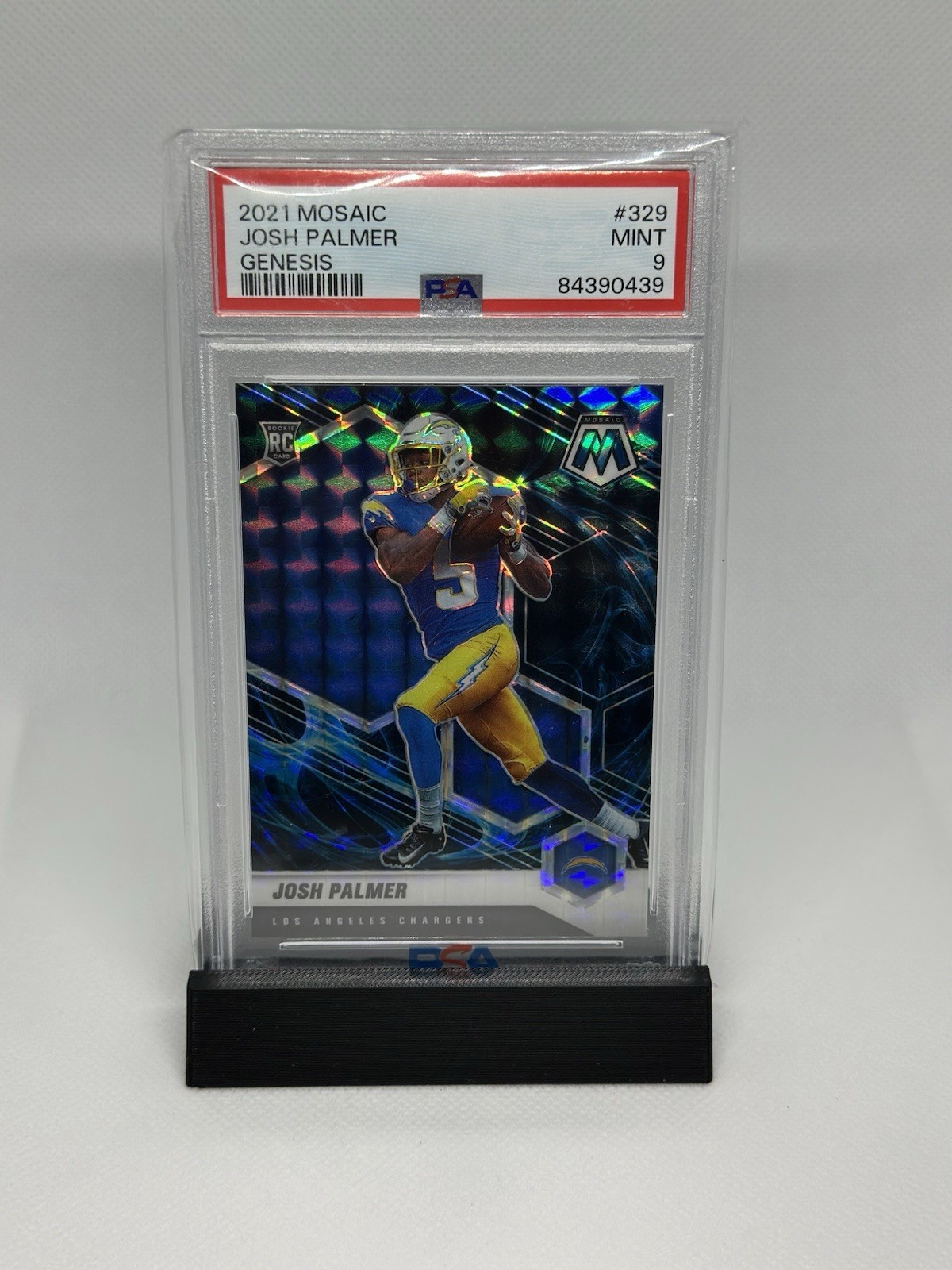 2021 Panini Mosaic - Rookies Josh Palmer #329 Genesis Case Hit Prizm (RC) PSA 9