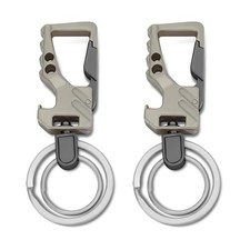 2 Pcs Heavy Duty Keychain Carabiner Clip Car Key Chain with Bottle Opener