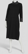 Calvin Klein Women's Black Mock Neck Embellished Sheath Dress Size S