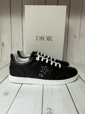 Christian Dior Calfskin Dior Star Ors Leather Sneaker Black Sz