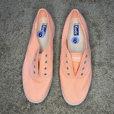 Keds Peach Canvas Women's Flats Slip On Size 6 Casual Rubber Sole