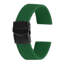 Silicone Watch Straps 24mm Soft with Buckle Black, Green