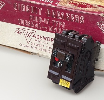 Wadsworth A230NI 30 Amp 2 Pole 2P A230 Plastic Foot  Breaker A230B BIG BODY New!