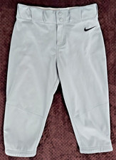 Spodnie baseballowe NIKE, majtki, długość 3/4, młodzieżowe duże, szare, chłopięce, softball