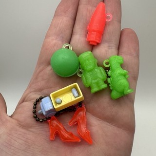 Vintage Mini Toy Lot of Gumball Charm Cracker Jack Vending Machine Prize Neon