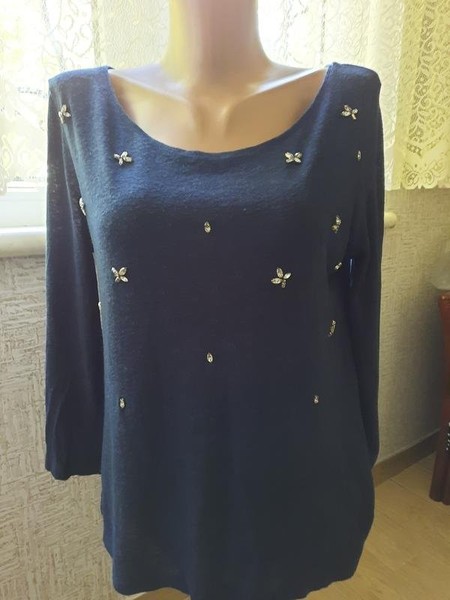 Women Massimo Dutti Shirt Navy Viscose 36