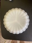 Milk Glass Divided Dish Gold Hob Knob — photo 2