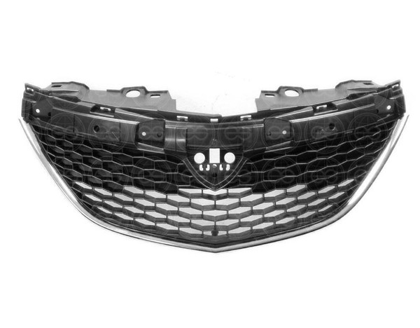 Gitter Grill Vorne FÜR Lancia Ypsilon AB 2015 Schwarz MIT Verchromter Zierleiste-image