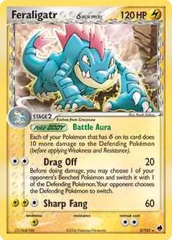 Feraligatr (Delta Species) - 2/101 - Pokemon Dragon Frontiers Holo Card MP