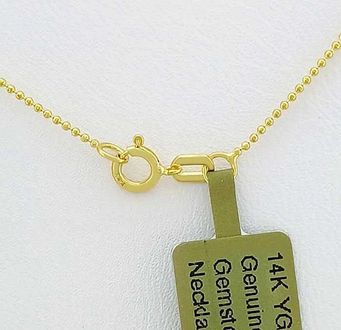 GENUINE MULTI-GEMSTONES NECKLACE SOLID 14k YELLOW GOLD - New With Tag - Image 4 of 4