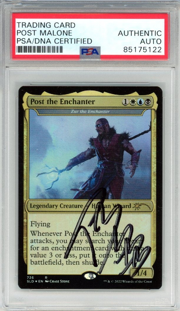 2022 Magic The Gathering Post The Enchanter Post Malone PSA/DNA Authentic Auto view 1