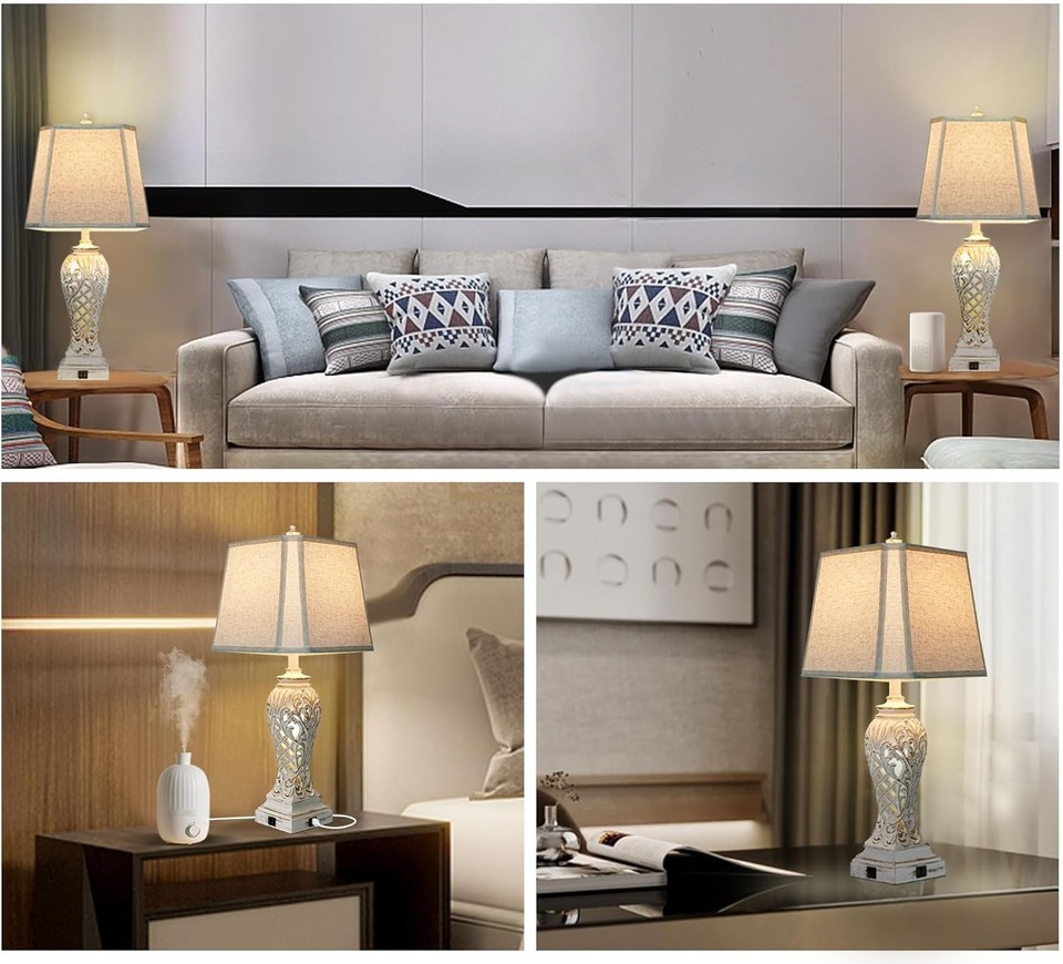 Set of 2 Table Lamps for Living Room Bedrooms, Coastal Nautical Bed