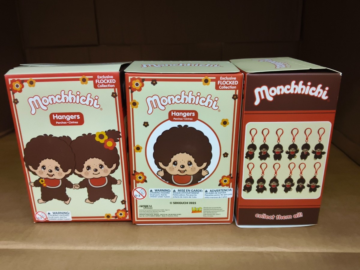 Case Of 9 Pcs Original Monchhichi Exclusive Flocked Collection