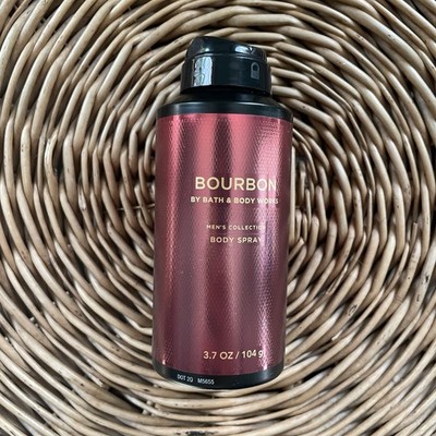 NEW! Bath & Body Works Bourbon Men's Body Spray Mist Cologne 3.7 oz  Gym Bag