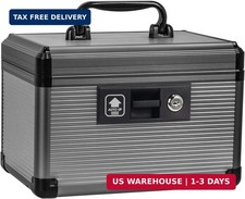 Medicine Lock Box with Key, Alluminum Alloy Lock Box for Medication,First Aid Bo