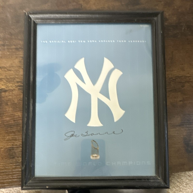 Joe Torre New York Yankees Vintage Plaque 2001 with Logo, Signature & COA