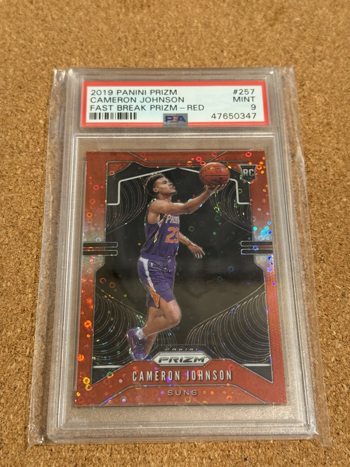 2019-20 Prizm Cameron Johnson #257 Red Disco Rookie /125 PSA 9 Suns Nuggets RC