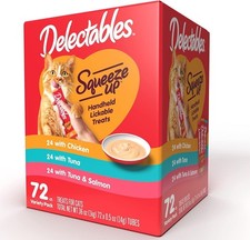 Delectables Squeeze Up Variety Pack Interactive Lickable Wet Cat Treats 72 Count
