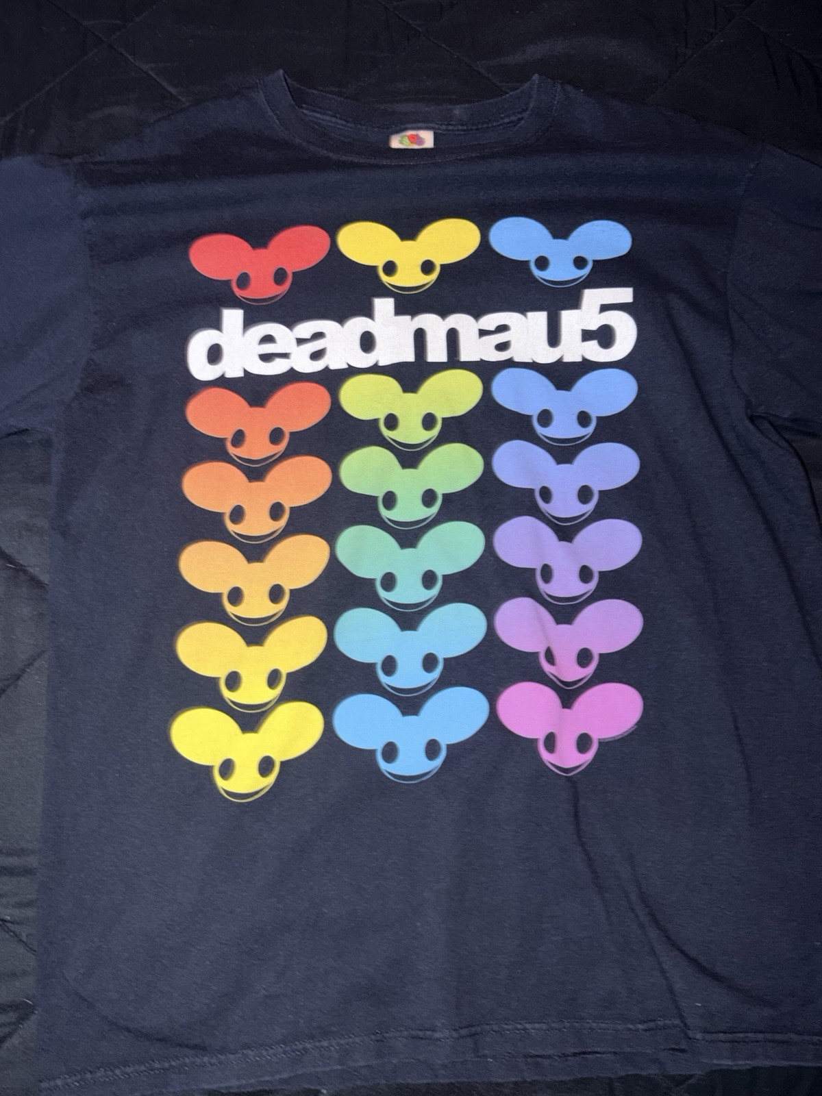 Vintage Deadmau5 Rainbow Mouse Heads Graphic T-Shirt Music