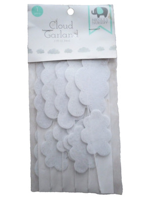 Nicole's Nursery Felt Fabric Cloud Garland Nursery Party Room Decor NEW PACKAGE