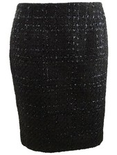 Calvin Klein Women's Petite Tweed Pencil Skirt 10P, Black 