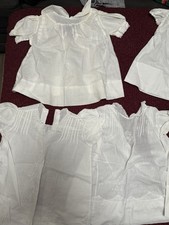 Antique 1910s  30s Carter  s Baby Dress Lot Smocked Embroidered White Batiste