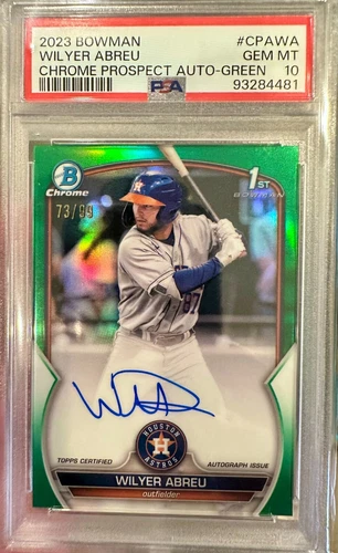 2023 Bowman Chrome Draft Wilyer Abreu True Green Refractor 1st Auto /99 PSA 10!!