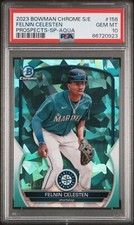 2023 Bowman Chrome Sapphire Felnin Celesten SP Aqua Refractor #/99 PSA 10 Gem