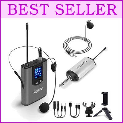 Professional UHF Wireless Lavalier Microphone System for Vlogging & Performances