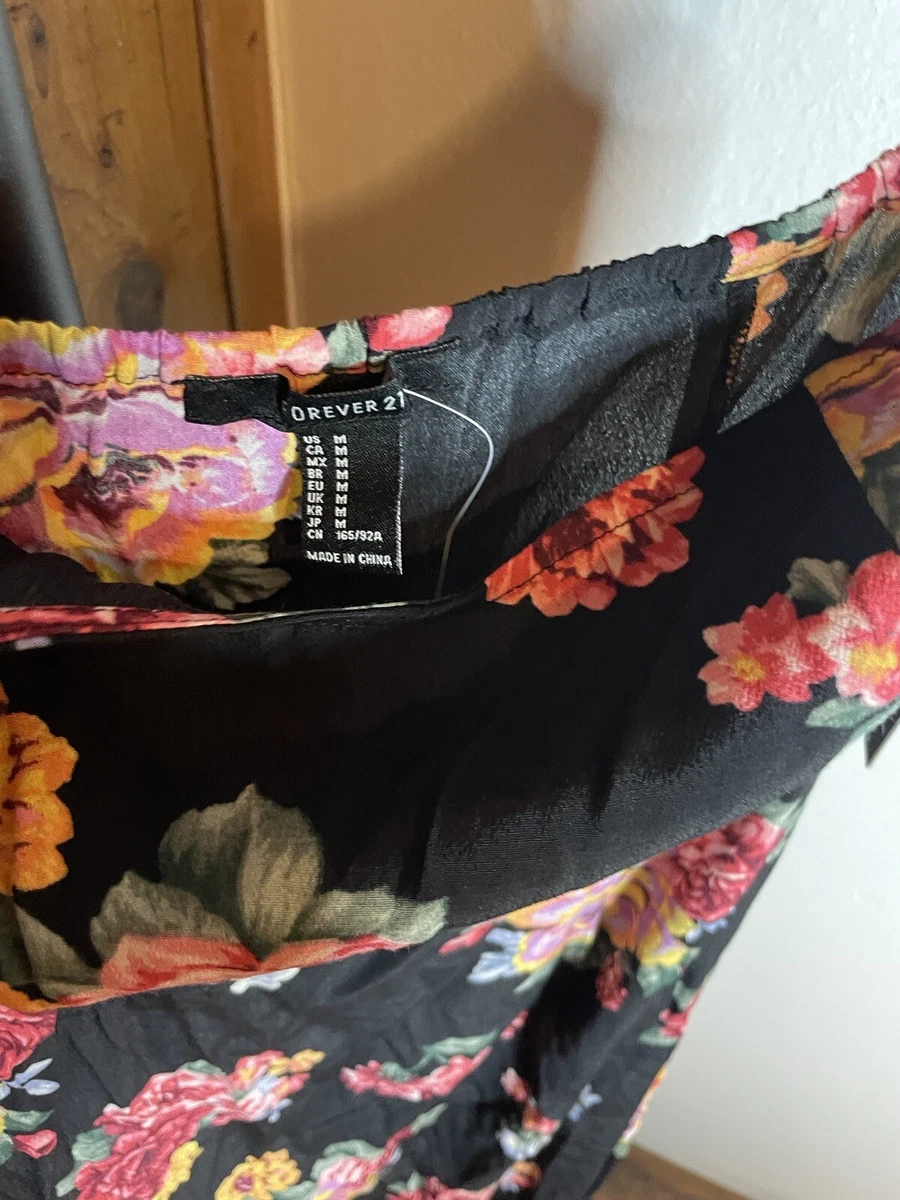 Forever 21 black floral cheap dress