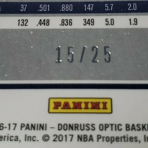 BUDDY HIELD 16-17 DONRUSS OPTIC AQUA HOLO PRIZM 新秀 RC 15/25 BGS 9.5 — 第 3/4 张图片
