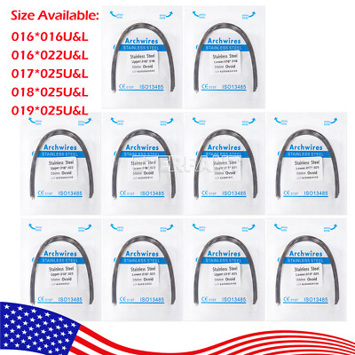 AZDENT Dental Super Niti Arch Wires – Round Natural Form – 10 Pieces, Orthodontic