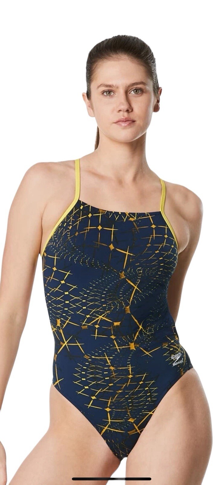 Speedo Endurance Racing Cut Navy/Gold Galactic Size 30 NWT