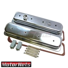 Chevy GM CenterBolt Valve cover LT1 Polish Aluminum Clearance Notch Hot Rod SBC
