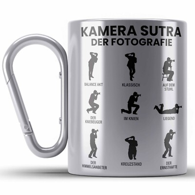 Trendation - Fotograf Karabiner Edelstahl Tasse Zubehör Fotografie Geschenk Foto