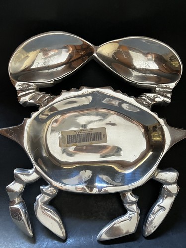 Large CRAB Shaped Serving Tray Plate TARGET Silver Metal CHROME Pewter Like - Picture 4 of 8