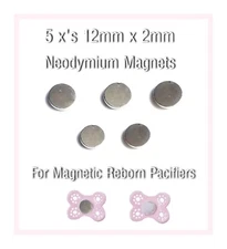 5 x's Reborn Pacifier Magnets For Magnetic Reborn Pacifiers!