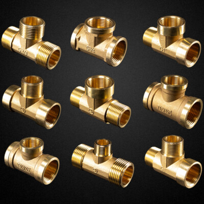 Messing T-Stück Nippel 1/8'' 1/4'' 3/8'' Zoll Gewindefittings Fitting Verschraubung