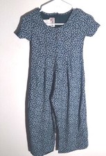 Jazz Kids Girl's Dark Green White Size 7 Jumpsuit Lined Wide Legs Short Sleeves